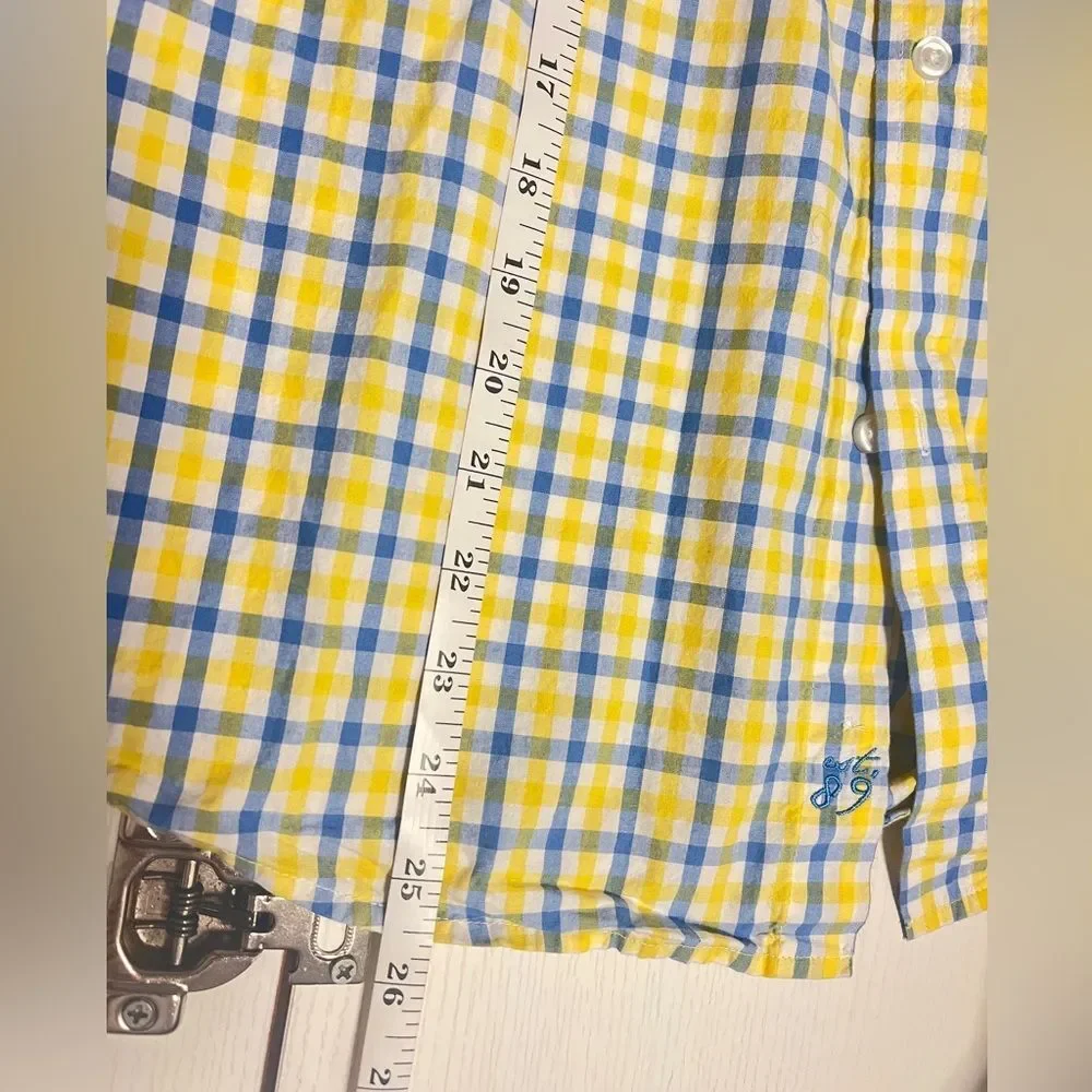Boys Plaid Long Sleeve Button Down Shirt Size XL (14)